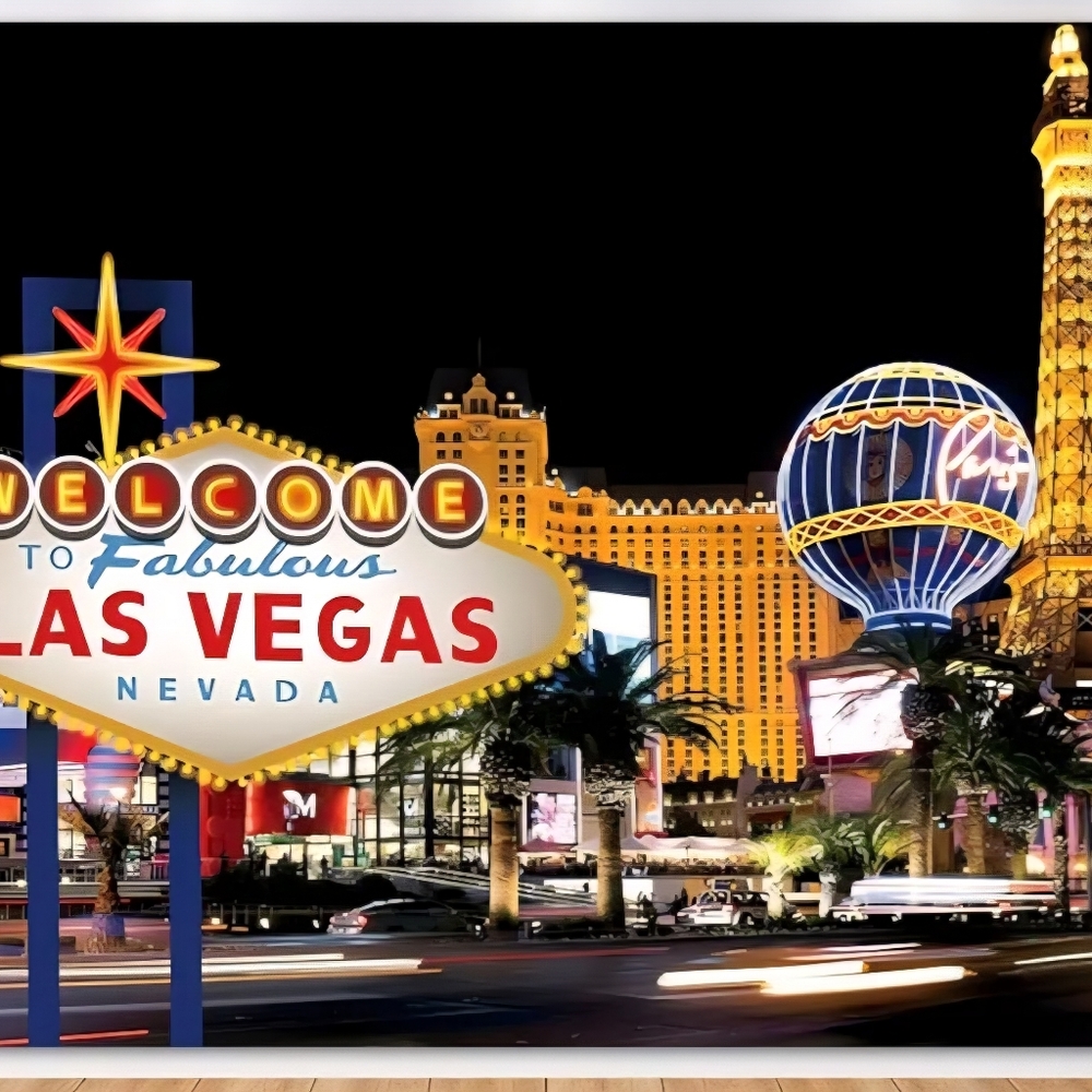 Las Vegas City Night Casino Photo Backdrop 10x8 NWT